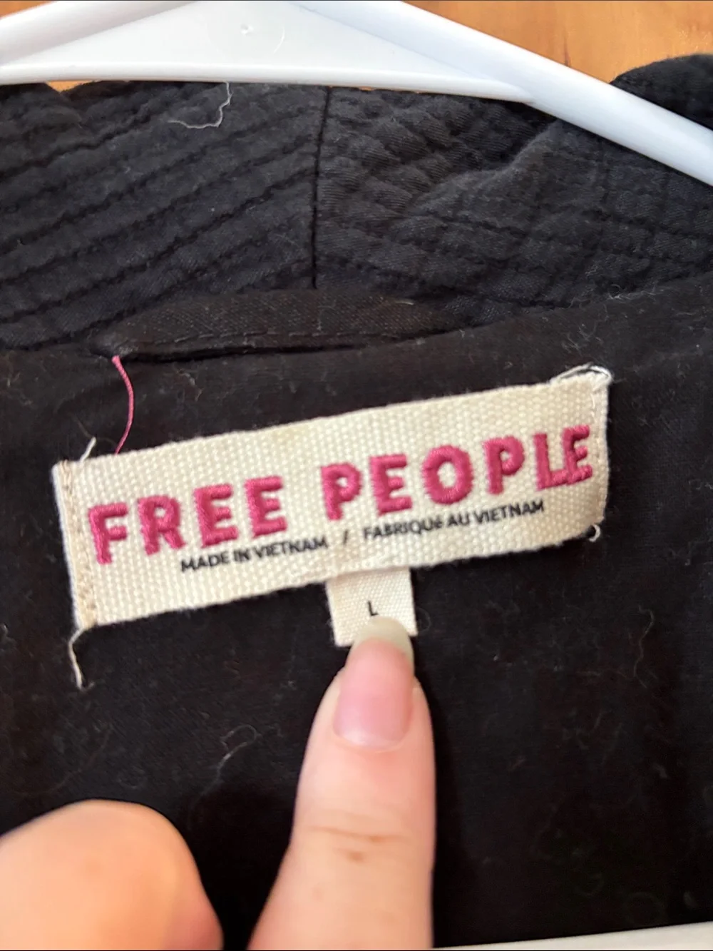 Free People Black Textured Shawl Collar Blazer Jacket Size Large